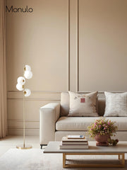 Brina Multi-Light Glass Floor Lamp - Brass and Milk Glass Lighting